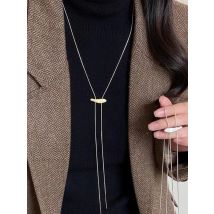 Simple Fashion Irregular Geometry Pull Adjustable Matte Frosted Long Necklace for Women Jewelry Collar Chain Accessories Gifts