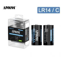 AJNWNM Batteria ricaricabile a celle LR14 C R14 8000mAh 1.5v Batterie agli ioni di litio per torcia elettrica fornello a gas + cavo USB tipo C