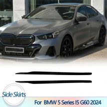 Auto-Seitenschweller-Verlängerungsspoiler für BMW 5er I5 G60 2024, ABS, glänzend schwarz, Auto-Racing-Seitenkörper-Kits, Verlängerungs-Lippenspoiler