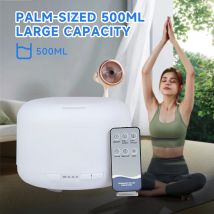 Diffusor für ätherische Öle, 500 ml, Ultraschall-Luftbefeuchter, Timing-Funktion, großer elektrischer Zerstäuber mit bunten LED-Leuchten