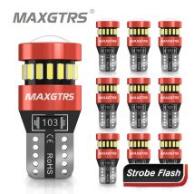 10x Flash Strobe T10 194 168 Led Bulb w5w 3014 Chip Car  Clearance Lights Reading Interior License Plate Lamp White Red Yellow