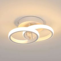 Lámpara de techo 22W Luces de techo interiores Anillo doble Luz de techo LED blanca cálida para dormitorio, sala de estar, estudio, oficina