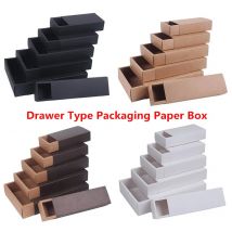 Kraftpapier-Schubladentyp, Bastel-Geschenkbox, weiß, schwarz – handgemachte Seife, Schmuckverpackung für Hochzeit, Party, Süßigkeiten, 10 Stück/20 Stück