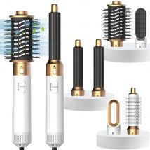 6-in-1 multifunktionales Haarwerkzeug, Fön, Lockenwickler, ionischer Heißluftbürsten-Glätteisen mit abnehmbarem Kopf