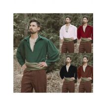 Men's Medieval Pirate Shirts Fashionable Bandages Long Sleeve Top Medieval Renaissance Shirts Gothic Mens Warrior Shirt Tops New