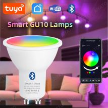 Tuya GU10 Lampada APP di Controllo Lampadina Intelligente WIFI Bluetooth RGB 220V Lampadine A LED 5W Dimmerabile Vita Intelligente Per La Camera Casa Gruppo