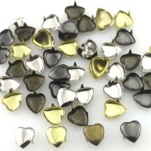 100Pcs Durchmesser 10mm Herz Form Stollen Für Kleidung Silber Punk Rock Claws Nieten Leathercrafts Acceossry