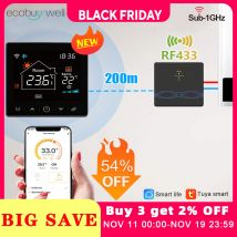 Tuya Smart Wifi en casa termostato inalámbrico batería RF caldera de Gas calefacción de agua controlador de temperatura Digital Alexa Google Home