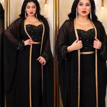 Muslim setzt Kleidung für muslimische Frauen 2024 Abaya Dubai Muslim Kaftan Maxi kleid Luxus 2 Stück Sets Abend party langes Kleid