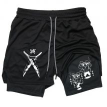 Herren-Kompressionsshorts, Anime Demon Slayer-Druck, Strandshorts, Fitnessstudio, Fitness, Laufen, schnell trocknend, kurze Hosen, Sommer-Druck, Sportbekleidung