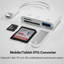 Adattatore di tipo c Lettore di schede di memoria TF CF sD Scrittore OTG FlashUsB-C compatto per lPad Pro Huawei MacBook Samsung Lettore di schede Xiaomi
