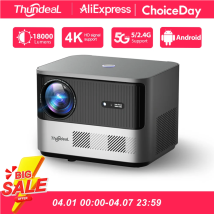 Proyector ThundeaL TDA6 Full HD 1080P 2K 4K, Cine en Casa, Enfoque Automático, WiFi 5G, Proyector Android TDA6W 3D Portátil