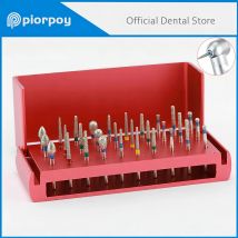 PIORPOY Dentale Frese Diamantate 30 Pz/set per Manipolo Ad Alta Velocità Frese 1.6 MILLIMETRI Manipolo Turbina + Frese Placement Box Dental Dropship