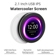 2,1 / 2,8 Zoll IPS wassergekühlter Sekundärbildschirm 480 x 480 für Schreibtisch-PC-Computer Windows Round Display mit CNC-Gehäuse Kostenlos AIDA64