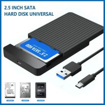 2,5 HDD/SSD-Gehäuse SATA auf USB 3.1/3.0 Adaptergehäuse 6 Gbit/s HD Externe Festplattengehäuse Box für Festplatte HDD Typ USB-C-Gehäuse
