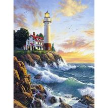Landschaft Leuchtturm DIY Kreuz Stich Stickerei 11CT Kits Handwerk Hand Set Baumwolle Faden Gedruckt Leinwand Hause Verkaufen