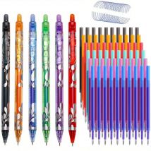 Set di penne gel cancellabili a pressione da 0,5 mm, per realizzare errori scompare, manico lavabile in 6 colori, ricariche magiche, asta per scrittura con inchiostro di super capacità