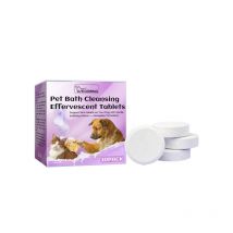 Pet Bath Effervescent Tablets For Dogs & Cats - SPA Cleaning Tablets With Lavender Oil Helps Deodorize & Soften Fur