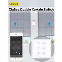 LoraTap Tuya ZigBee 3.0 EU Double Curtain Switch for Tubular Motor Google Home Alexa Voice Control Work with Zigbee2MQTT DIY