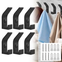6PCS Heavy Duty Haken 22lbs Tragfähigkeit Raum Aluminium Handtuch Haken Kleidung Mantel Haken für Badezimmer Küche Schlafzimmer