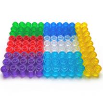 Transparent Brick 1x1 Round with Open Stud Colorful Building Block MOC Parts Toys For Children Compatible 3062/30068 100pcs/Lot