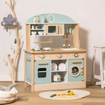 Robotime Robud Cucina in legno per bambini Cucina da gioco con caratteri di gioco Set da cucina per bambini Regalo per ragazze Ragazzi 3+