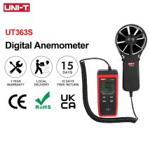 UNI-T UT363S Mini-Anemometer Wind Geschwindigkeit Temperatur Tester LCD Display Luftstrom Geschwindigkeit MAX/AVG Messung Wind Ebene 1 ~ 12