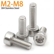 5/10/20/50 pezzi M2 M2.5 M3 M4 M5 M6 M8 A2 304 Acciaio inossidabile Torx a sei lobi Vite a testa cilindrica Bullone lavorazione dei metalli L = 4-50mm