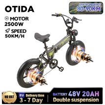 OTIDA NEW R7 Dual motors 2500 w50km/H bicicletta elettrica pieghevole 48 v20ah batteria al litio 20 pollici 4.0 Fatbike bici elettrica