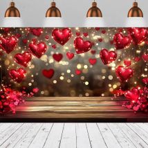 Ländlicher Holz-Rot-Liebe-Valentinstag-Themen-Dekoration, Fotografie-Hintergrund, romantischer Liebhaber, Conservation Club, Fotografie-Hintergrund