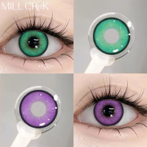 MILL CREEK 1 paio di lenti a contatto colorate per occhi contatti verdi lenti viola alunni di bellezza compongono lenti a contatto multicolori