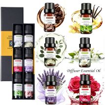 6 szt./zestaw 10ml/butelka Olejek Eteryczny Naturalny Roślinny Rozpuszczalny w Wodzie Aromaterapia Nawilżacz Powietrza Dyfuzor do Wnętrz Olejek do Masażu DIY Świeca