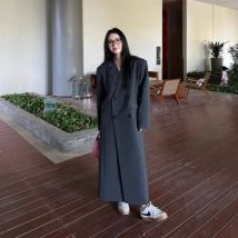 Anzug Jacke weibliche Persönlichkeit künstlerische Loose Fit Abnehmen Zweireiher High-End-Gefühl Anzug Schulter polster hängen Gefühl