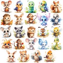Monkey Hedgehog Bee Animal Iron On Patch on clothes Washable Heat Transfer Stickers For Jeans Pet Clothes Hats
