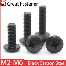 10–25 Stück M2 M2,5 M3 M3,5 M4 M5 M6 CM schwarz plattierter elektronischer Kohlenstoffstahl Kreuzschlitz Truss Pilzkopfschrauben Bolzen