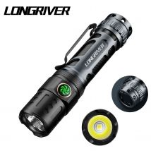 LONGRIVER A6 2200 Lumen EDC-Taschenlampe, taktische Taschenlampen mit großer Reichweite, Doppelschalter, 18650-Taschenlampen, USB-C-Aufladung, leistungsstarkes Licht