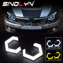 Sinolyn Hex LED Angel Eyes DRL Indicatori di direzione Hexagon Halo Anelli per fari Accessori auto Moto 70/80/86 / 90mm