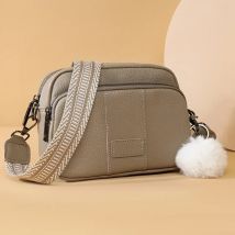 100% echtes Leder Umhängetasche Frauen Mode Stil Weibliche Handtasche Mit Breiten Schulter Gurt Luxus Haar birne Umhängetasche