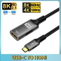 8K@60Hz USB-C zu HDMI 2.1 Kabel Thunderbolt 4/USB4 kompatibel für Air IPad Pro Samsung Galaxy Xiaomi Laptop TV Monitor