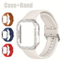 Pasek sportowy + etui do Apple Watch 40/41/44/45/S1042/46 silikonowy pasek pokrywa zderzak bransoletka IWatch seria 9 8 7 6 5 10 akcesoria