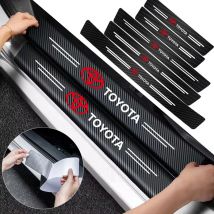 1/4/5 szt. Naklejki na progi samochodowe z włókna węglowego do Toyoty Alphard Rav4 Corolla Yaris Avensis Auris Land Cruiser