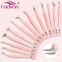 FADVAN 1 Pz Pinzette con Punta in Fibra per Estensione Ciglia Antiscivolo Rosa Acciaio Inossidabile Strumenti di Trucco Precisi