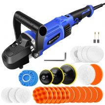 1400 W Elektroauto-Polierer mit Griff, Drehpuffer, 800–3500 U/min, 6 variable Geschwindigkeiten, 150 und 180 mm Polierplatte