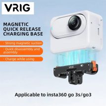 VRIG Go 3 Adattatore magnetico a sgancio rapido per Insta360 Go 3/GO 3S Staffa per fotocamera Supporto base ricaricabile Accessorio per action camera
