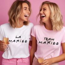 Amici Bachelorette EVJF Party T-shirt Ragazze francesi Single Farewell Tops Team Sposa Damigella d'onore Tees Bridal Shower Camicia da sposa