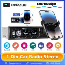 Leekooluu Car 1din Audio Radio Bluetooth Stereo lettore MP3 ricevitore FM supporto ricarica del telefono AUX/USB/TF Card con supporto per telefono