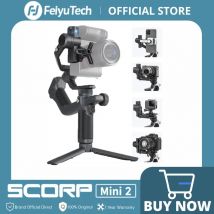 FeiyuTech SCORP Mini 2 Estabilizador gimbal portátil multifuncional de 3 ejes (SCORP Mini Upgrade Ver) para Sony A7III Canon R6 Nikon Z30 Fujifilm GoPro11/12 iPhone 15 Pro/ SamsungS 24, AI Tracker