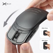 Delux Pocket Folding Mouse Wireless 2,4 G Bluetooth 5.2 Silent Click Tragbare ultraleichte 55 g für MacBook Tablet Computer PC Mäuse