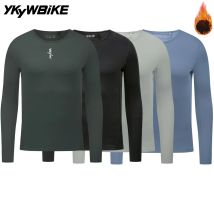 YKYWBIKE Men‘s Cycling Base Layer Bicycle Undershirt Winter Autumn Warm Long Sleeve Road Bike Shirt MTB Thermal Riding Jersey