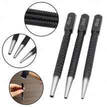 3-teiliger konkaver Mittels tempel Position ierungs stempel schwarzer zylindrischer Lochbohr fixierer Nagels tift stempel manueller Werkzeugs atz